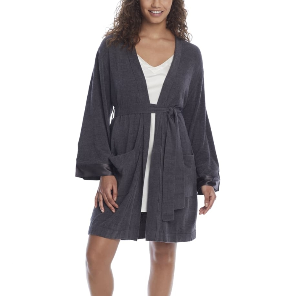 Barefoot Dreams - Cozychic Ultra Lite Luxury Spa Robe in Faded Black - Size M